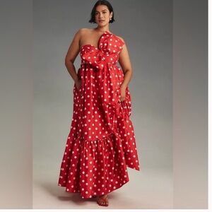 ANTHROPOLOGIE Atsu Sally big Bow RED POLKA dot dress Minnie Mouse Disney 1X